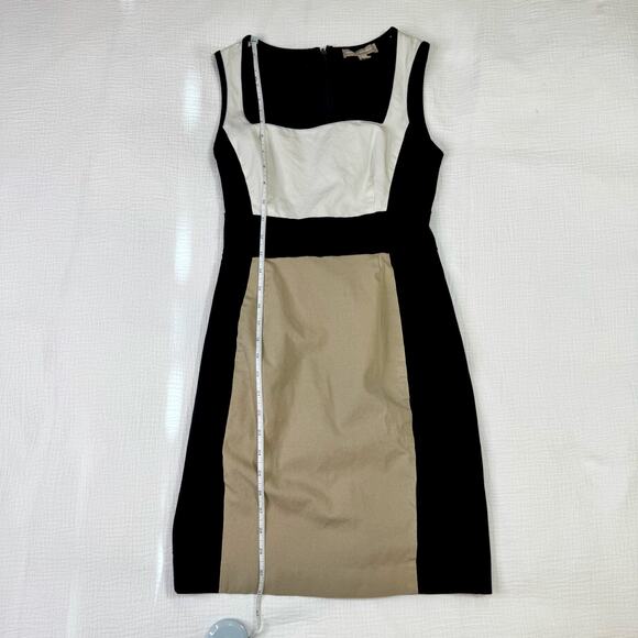 Banana Republic Sloan Colorblock Dress Black Cream Women’s 2P Petite Officewear - Picture 5 of 16